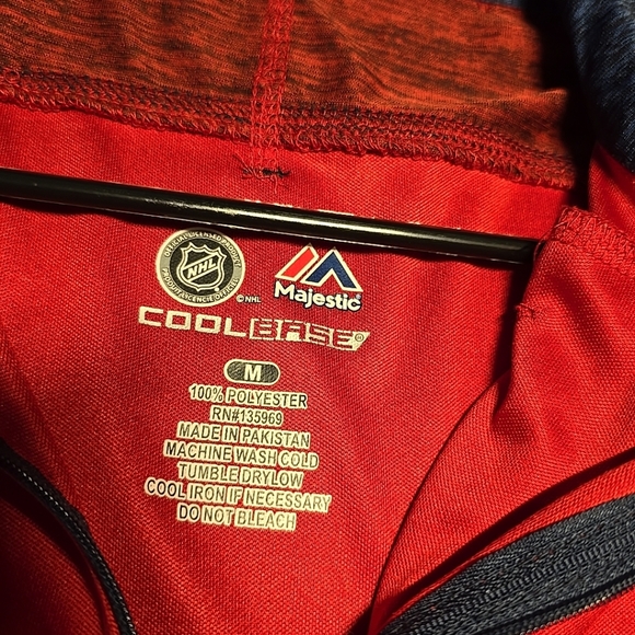 Washington Capitals Zip Up Cool Base Youth Meduim Red/Blue - Picture 4 of 5